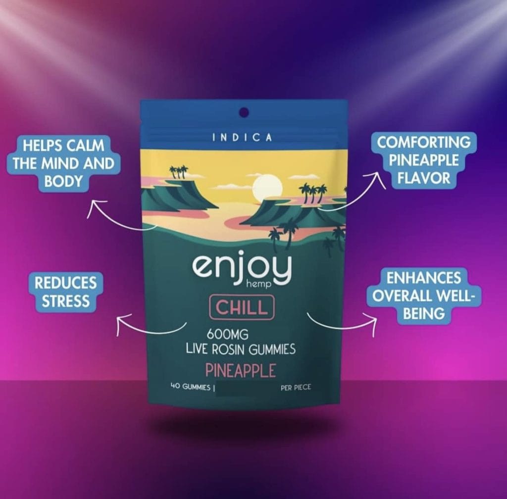 Enjoy Hemp Chill pineapple gummies bag